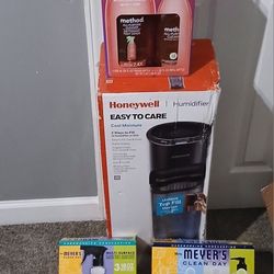 New inbox honeywell humidifer 
meyers multi surface cleaner and hand soap 
2 boxes of method cleaner and soap ....all new...$125 pick up in greenville