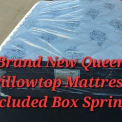 Brand New Queen Size Pilllowtop Mattress Included Box Spring 