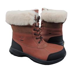 UGG BUTTE WORCHESTER SNOW BOOTS MENS 9 10 11 BROWN SHERPA WATERPROOF SUEDE LEATHER