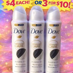 Dove Deodorant Spray 3 For $10