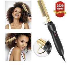 Multifunction Hair Straightener Flat Irons Wet Dry Dual Use Brush Comb
