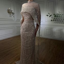 NWT Nude Pearl Dress Prom Wedding Guest 