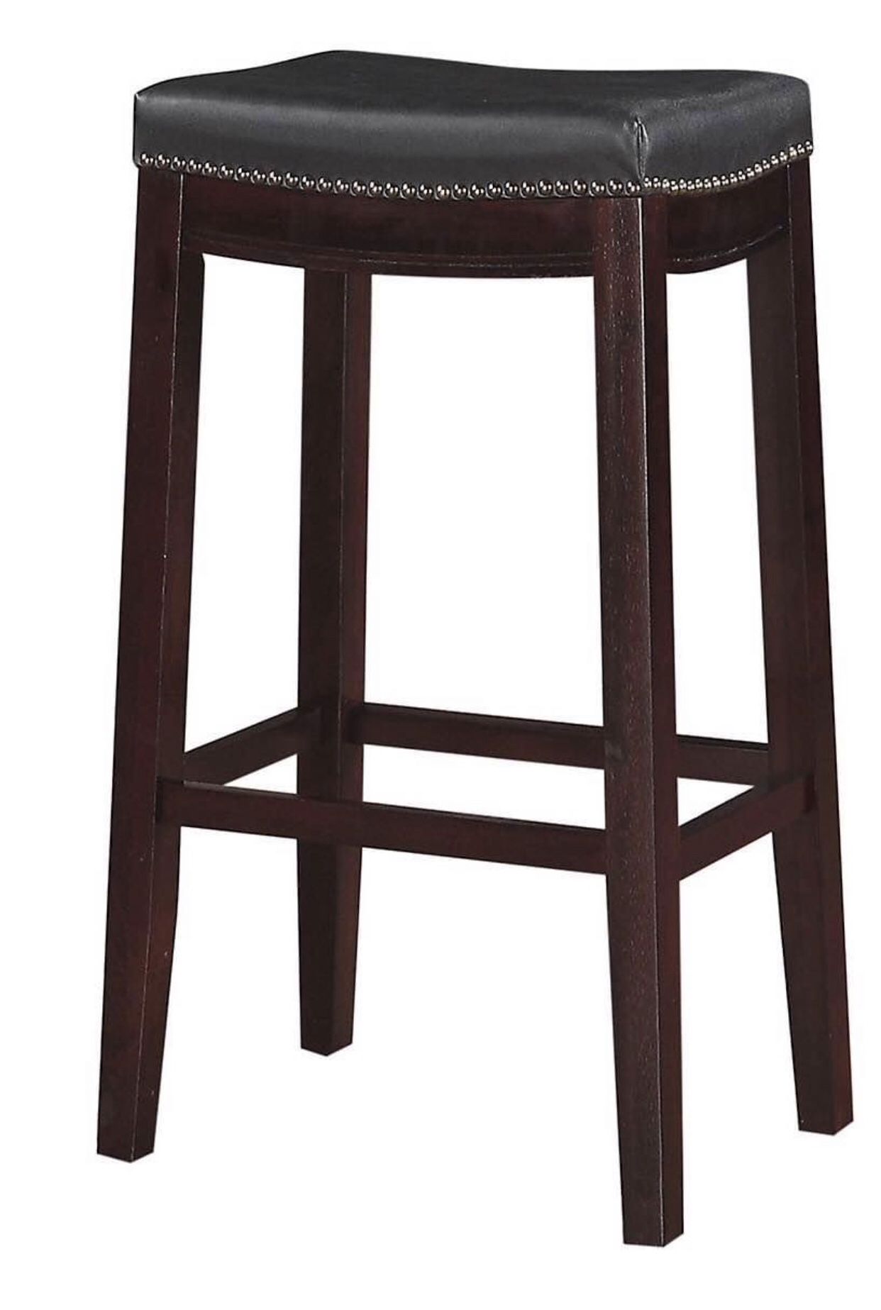 NEW! Linon Allure Bar Stool. Espresso/Black- 1 Stool