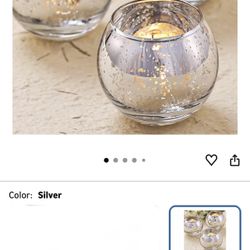 23 Pcs Silver Votive Candle Holders for Table Centerpieces, Round Mercury Glass Candle Holders Bulk for Wedding Reception, Birthday, Parties, and Home