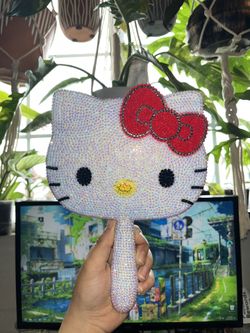 Handmade Rhinstone Hello Kitty Mirror 🤍💎