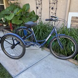 NEAR NEW “VIRIBUS” 26” INCH 7-SPEED TRICYCLE W/ REAR BASKET & COMBINATION BIKE LOCK  (FREE DELIVERY)