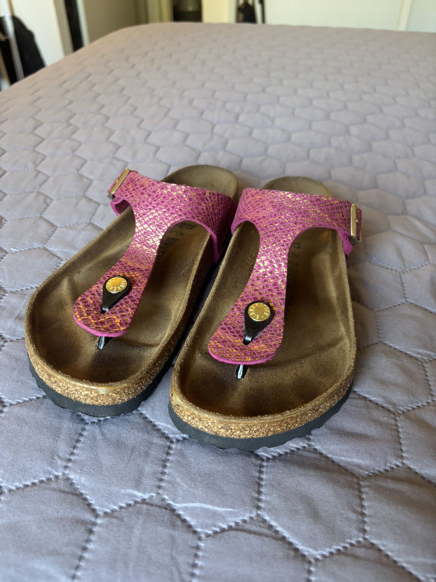 Pink And Gold Birkenstock