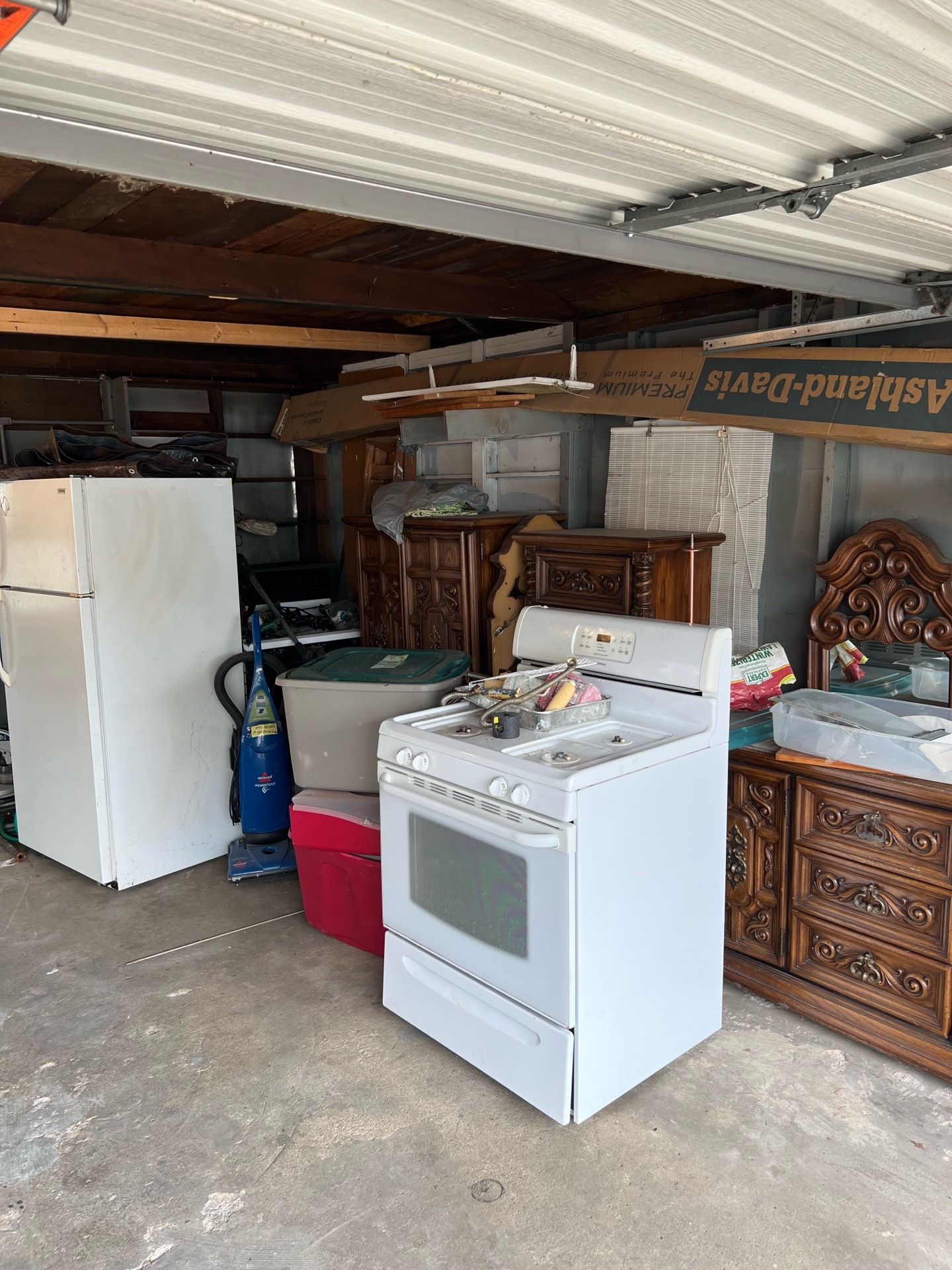 Fridge, 2 stoves and vintage wardrobe set