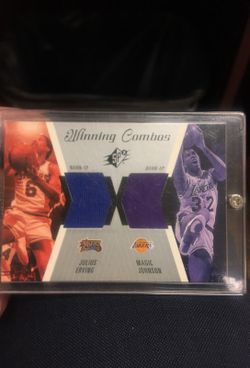 Mint Condition Julius Erving & Magic Johnson Warm-Up Jersey Card