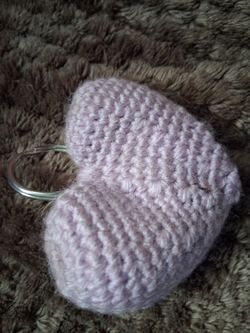 Crochet Heart Keychains