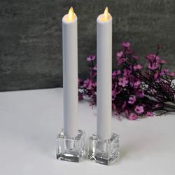 NEW-6 PCS Square Glass Taper Candle Holder, Crystal Clear Candlestick for Dining Table, Wedding, Thanksgiving and Christmas.…