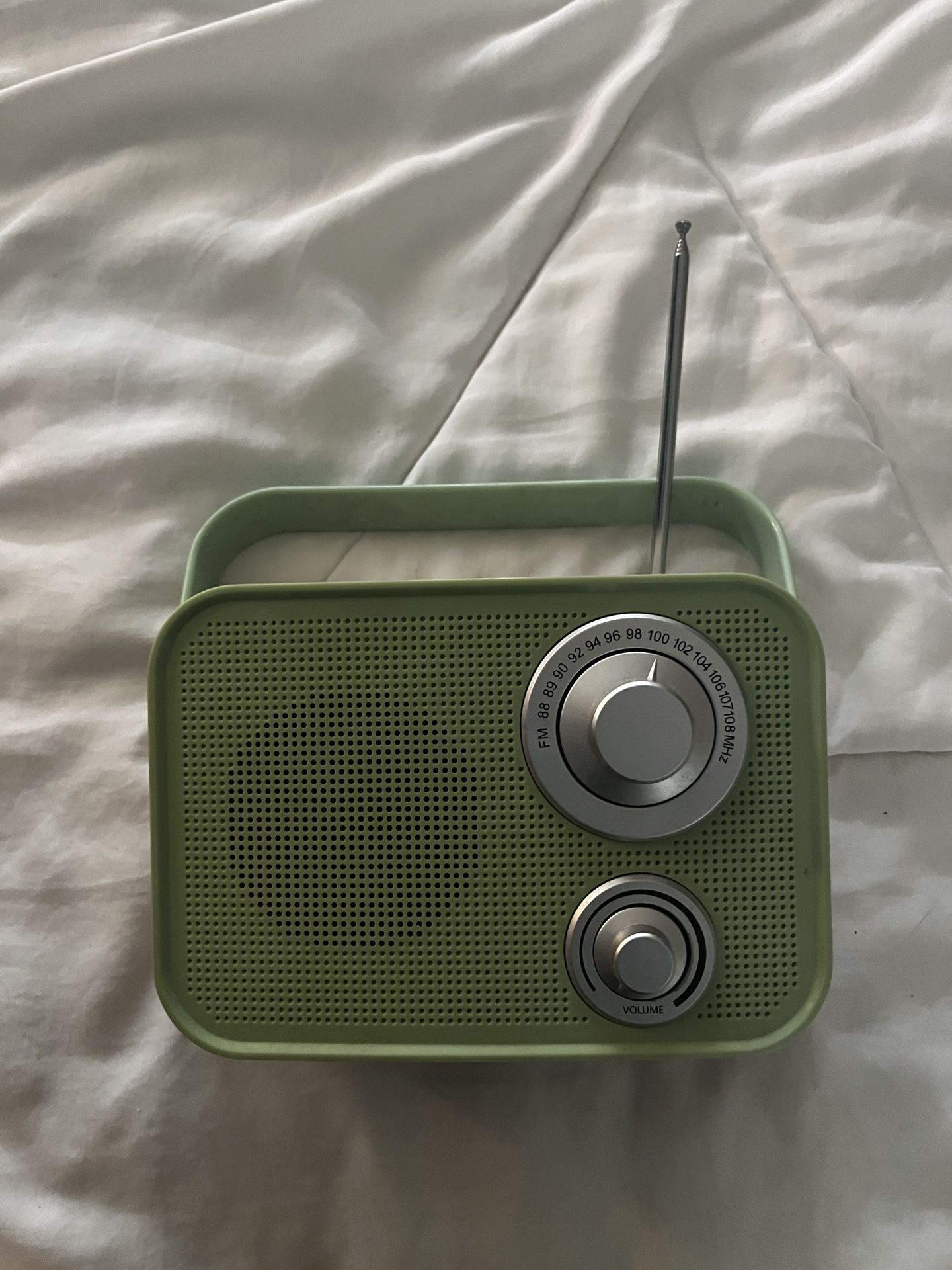 Mini Green And White Radio 