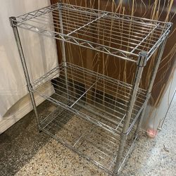 3 Tier Wire Shelf Storage Cart 30”H x 23”W