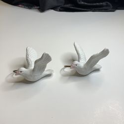 Porcelain dove candlestick enhancers