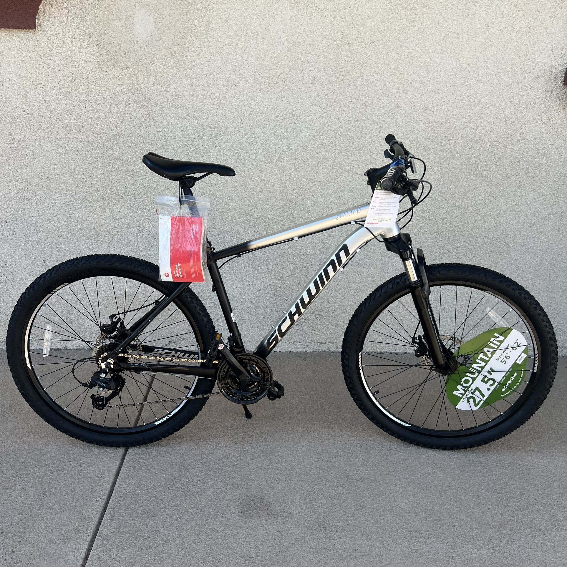 Schwinn AL Comp 27.5 inch Men's Mountain Bike, 21 Speed Adult Bicycle, Grey