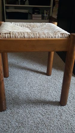 Wood weave sitting small stool