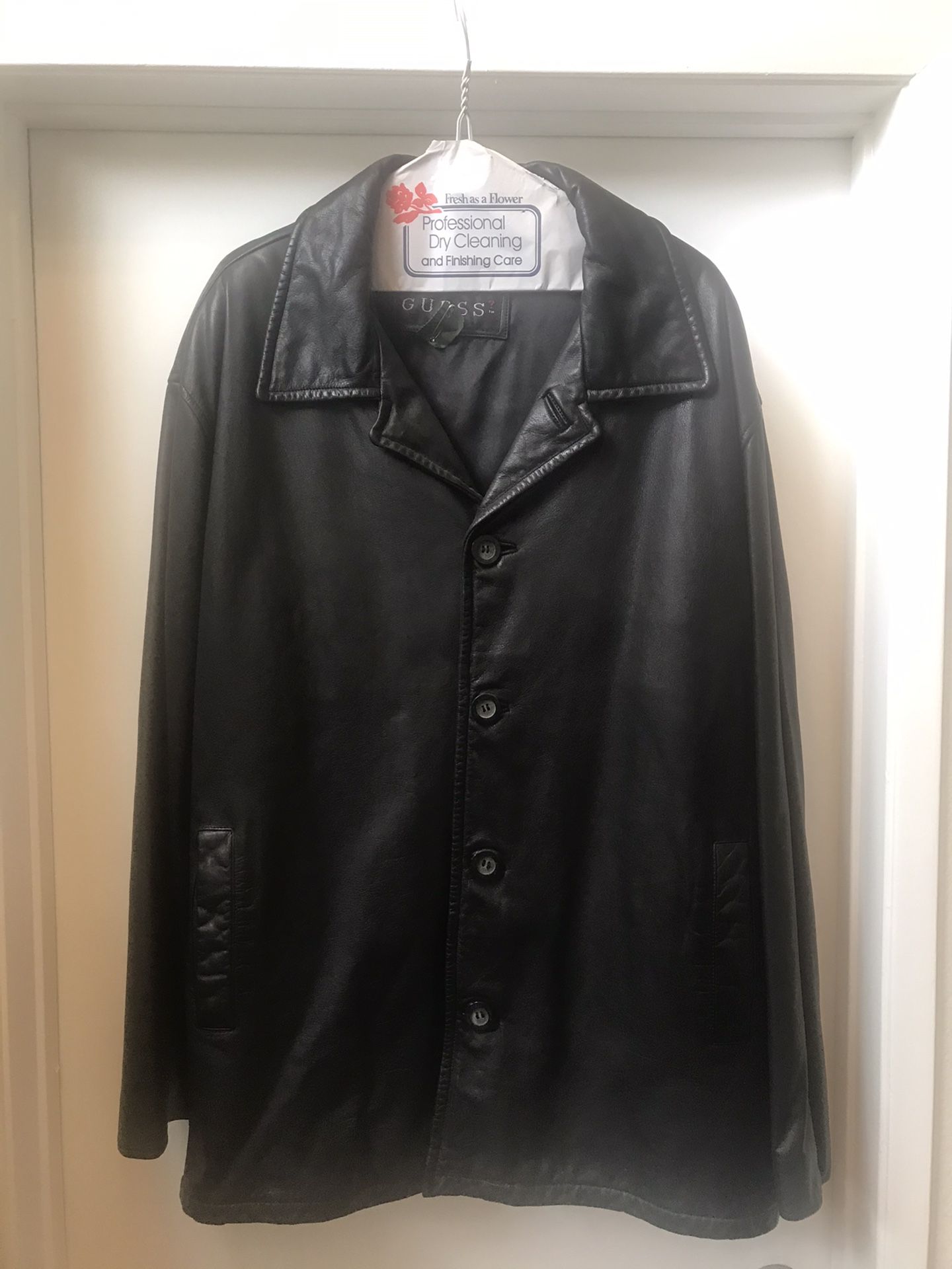 GUESS Men’s Leather Jacket XXL Black