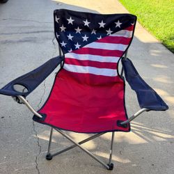 American flag adult folding chair