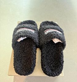 Balenciaga Fur Slides Size 12 Men - Brand New Never Worn