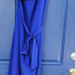 Banana Republic One-Shoulder Maxi Dress, size L, Royal Blue