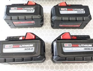 M18 Milwaukee XC 6.0 HIGH OUTPUT Battery 4 -PACK 