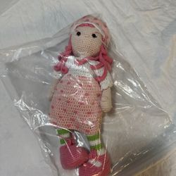 Chrochet Handmade Doll With Dress And Shoes