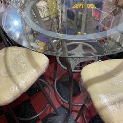 Glass  Bar Height Kitchen Table 