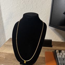 4mm French Rope Chain – Premium Line – 14k Gold Plated Over Brass – 29g – New