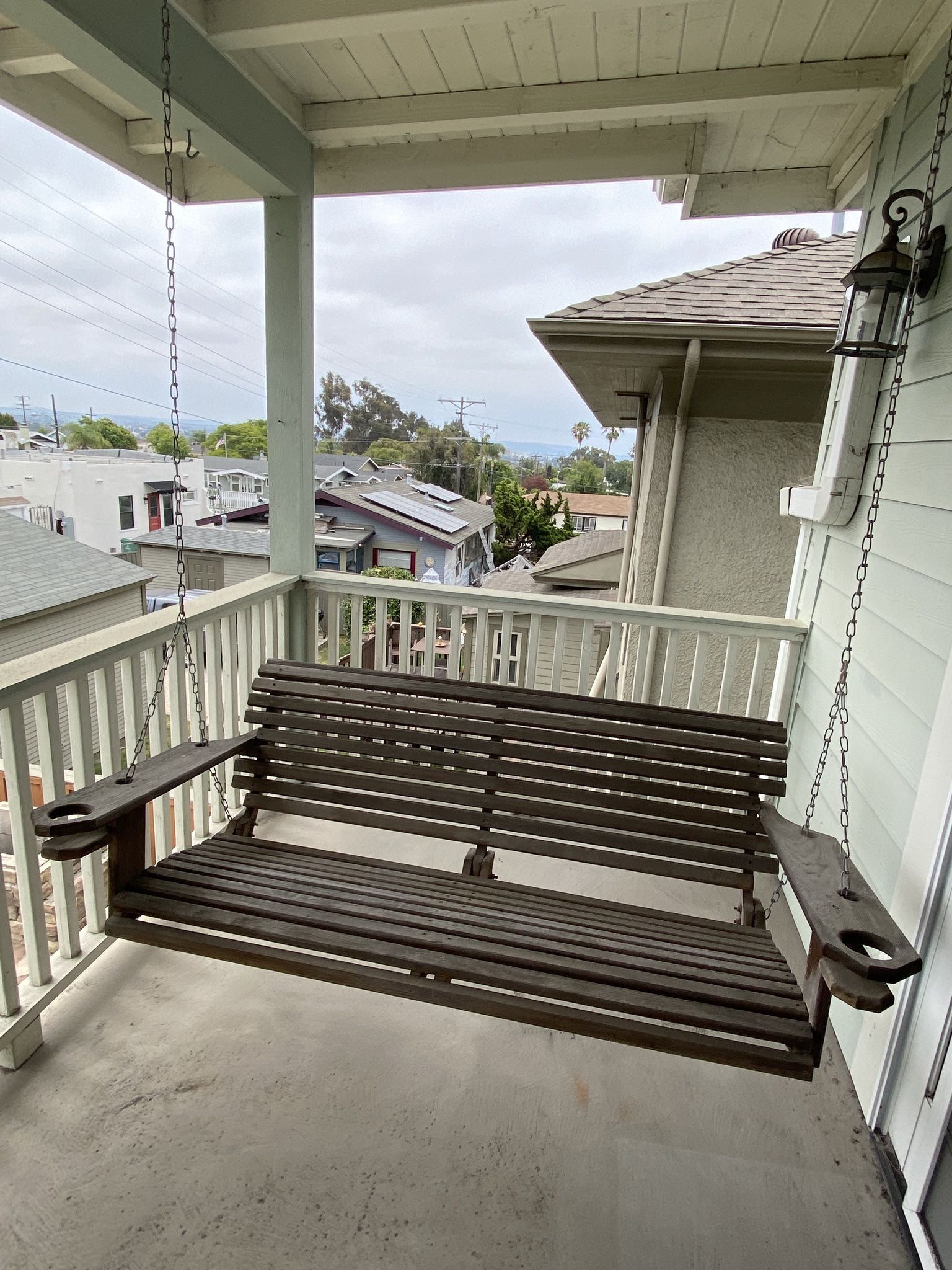 Porch swing - wood, with chains to hang