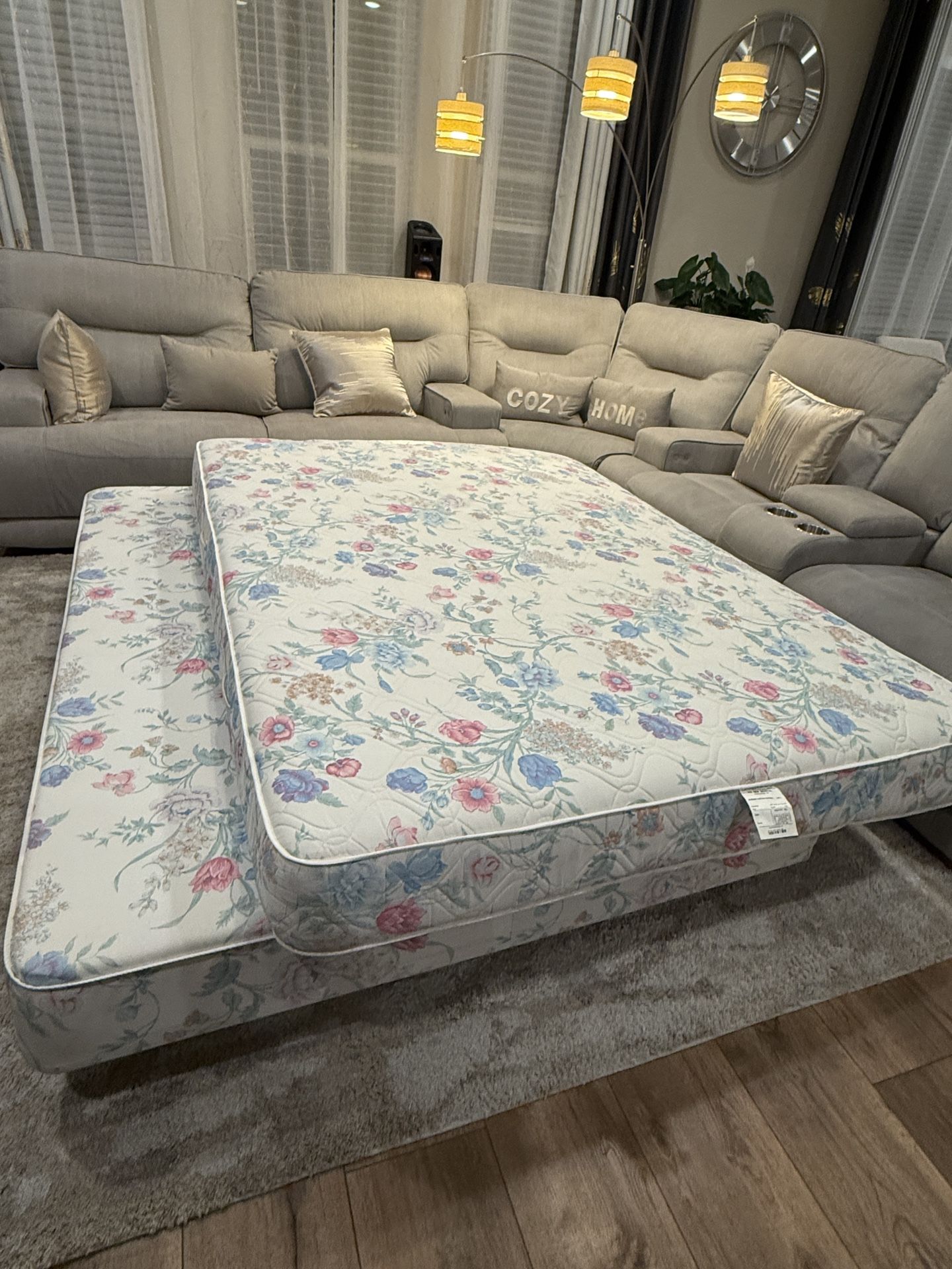 Queen Firm Mattress + Box spring + Frame