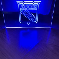NEW YORK RANGERS LED NEON BLUE LIGHT SIGN 8x12