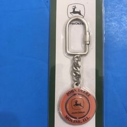 Brand new Key Chain John Deere Pink Moline, ILL Tractor Screw Open Carabiner