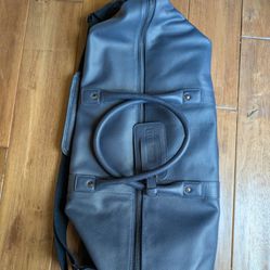 Blue Leather Travel Duffle Bag Like New Never Used