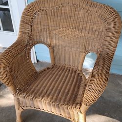 Wicker Back Patio Chair