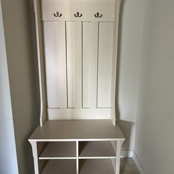 Entryway shoe organizer bench