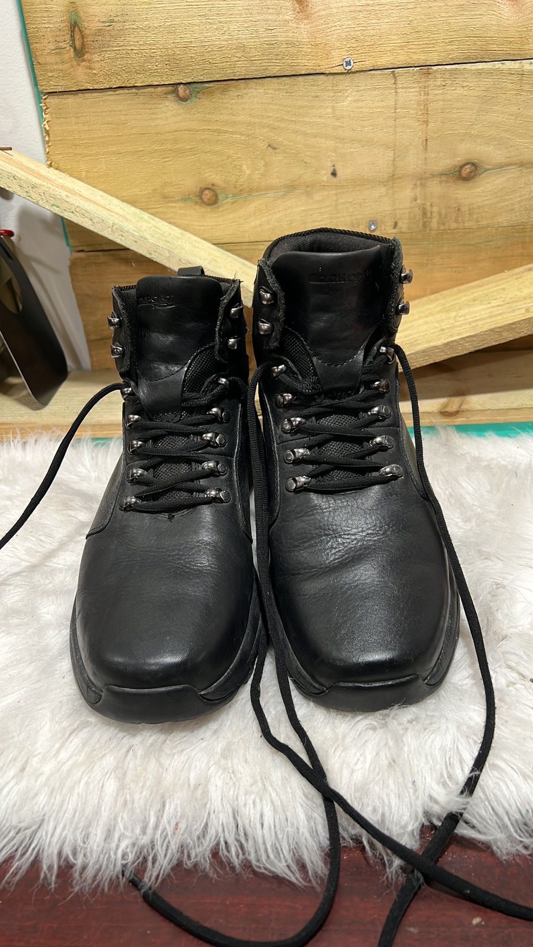ROCKPORT XCS Hydro-Shield Elkhart Black Leather Waterproof Boots Sz 13 M 
