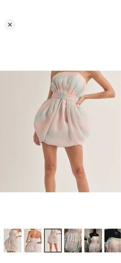 Elegant Pastel Strapless Mini Dress