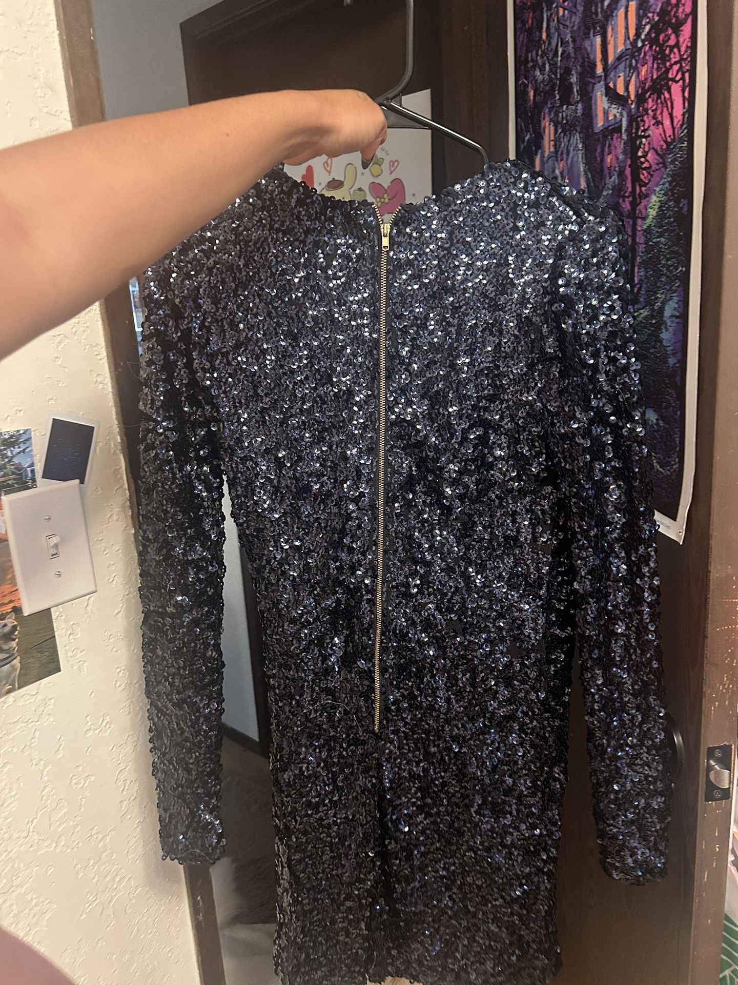 Black Sequin Dress