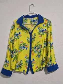 Patricia Herrera Floral Button-Up Blouse