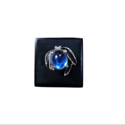 Size 5 Vintage Park Lane Blue Star Glow Ring Signed