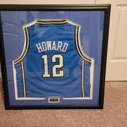 Framed matted Dwight Howard Autographed Jersey COA smoke free pet free kid free home