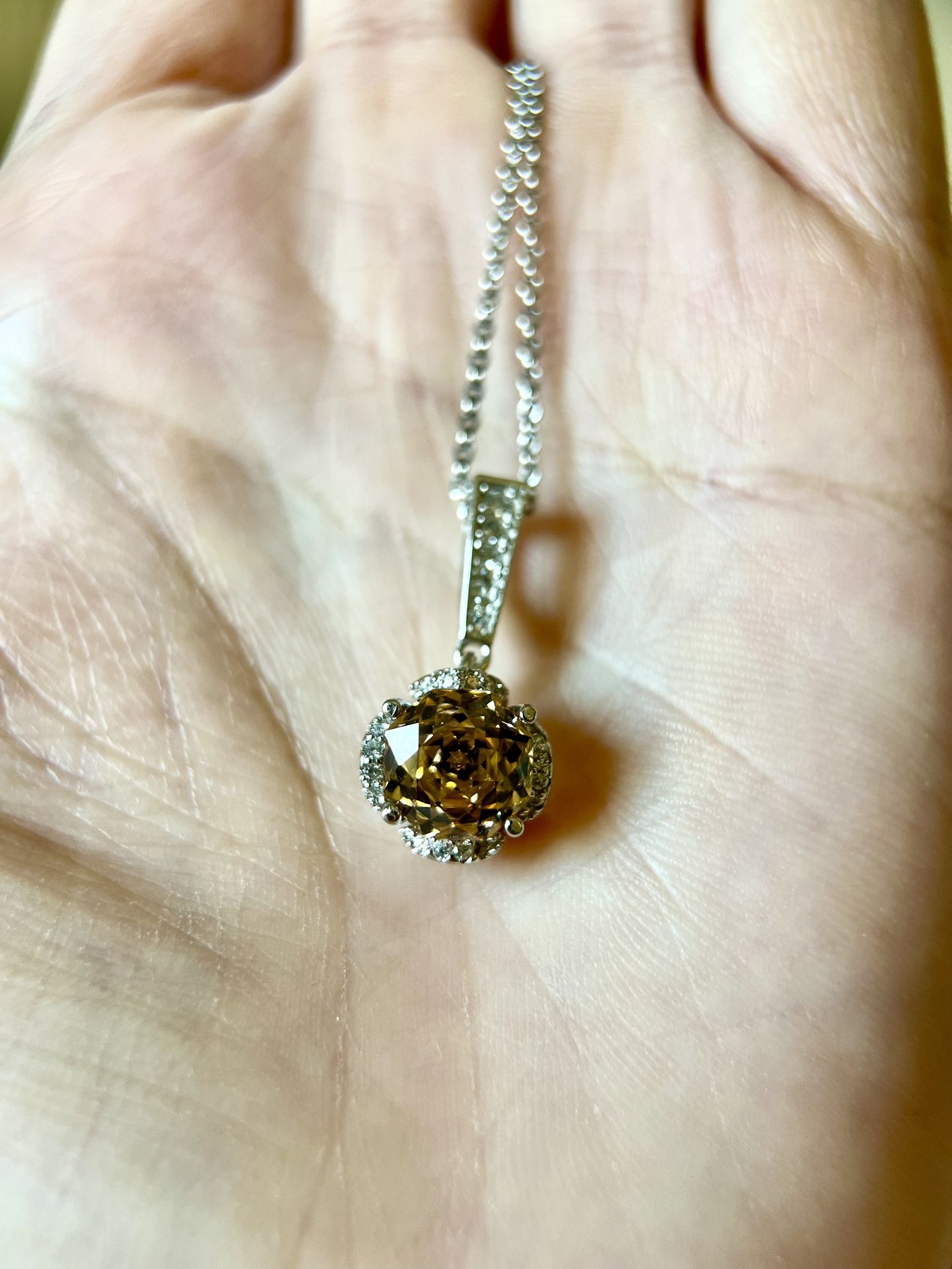 Lab grown diamond rose cut pendant necklace jewelry
