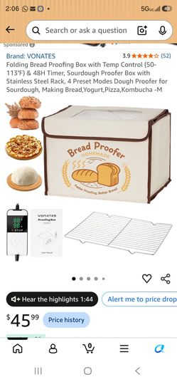 VONATES Folding Bread Proofing Box