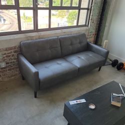 Modern Faux Leather Couch