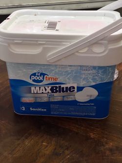 Max BLUE 25 Pound Lbs 3 inch Pool Spa Bucket Chlorine Tablets