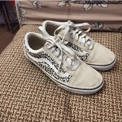 Vans old skool diy black/white suede and canvas lace up sneakers men 6 wm 7.5