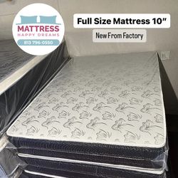 Full Size Mattress 10 Inches Thick Excellent Comfort Also Available: Twin, Queen And King New From Factory Delivery Available