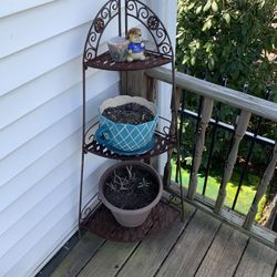 Corner Metal Pottery Stand  