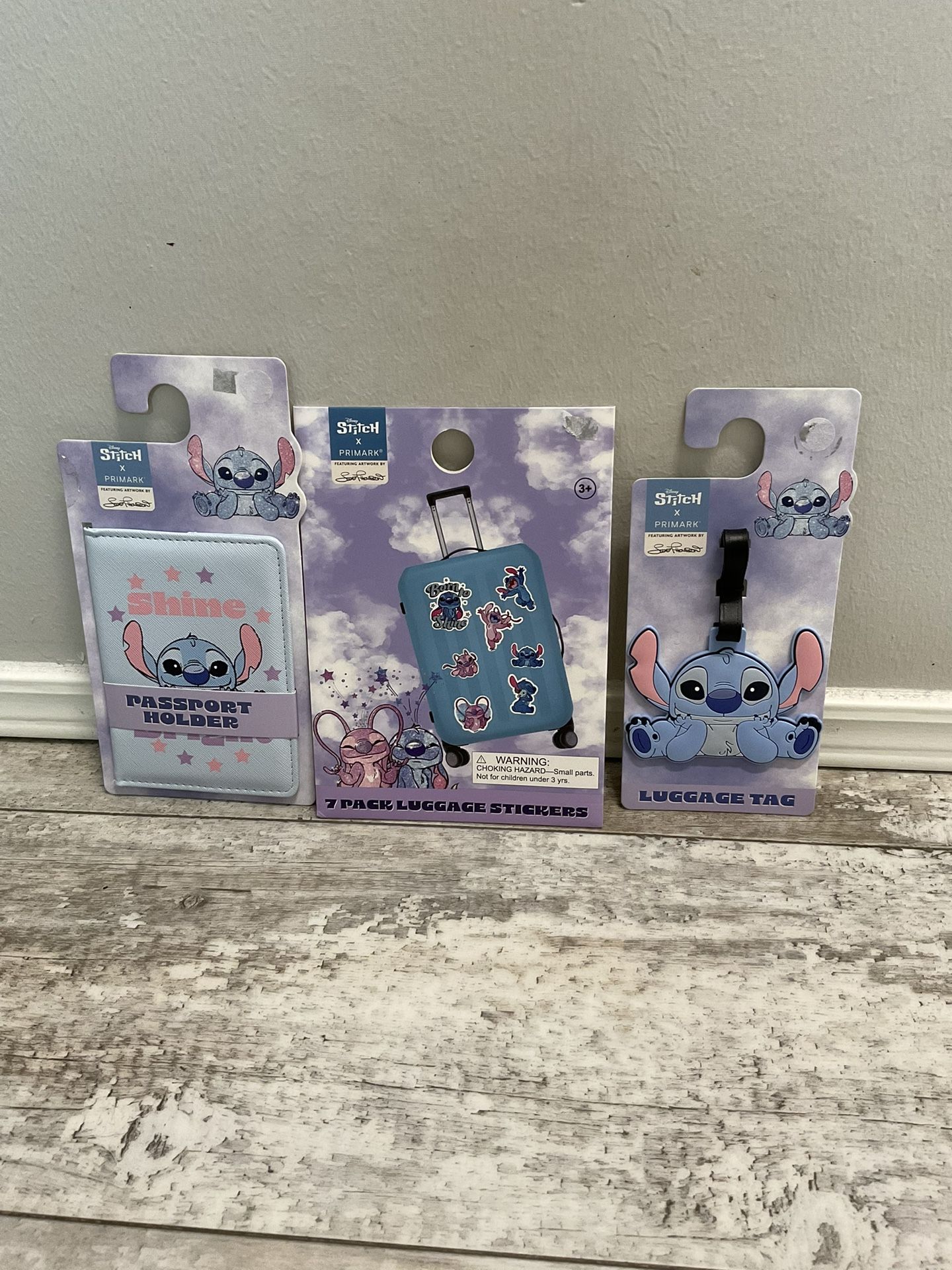 NWT Stitch Passport Holder, Luggage Tag And Luggage Stickers