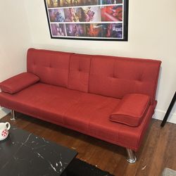 Red Futon Couch 